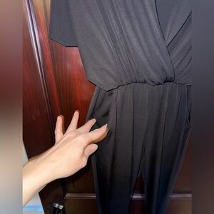 Black open back jumpsuit